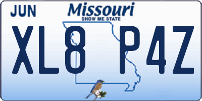 MO license plate XL8P4Z
