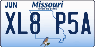 MO license plate XL8P5A