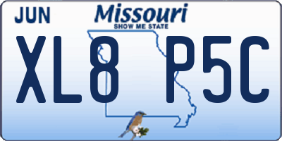 MO license plate XL8P5C