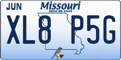 MO license plate XL8P5G