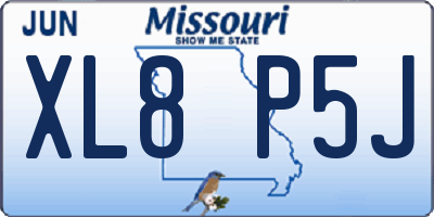 MO license plate XL8P5J