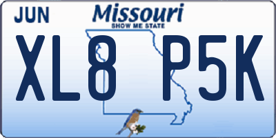 MO license plate XL8P5K
