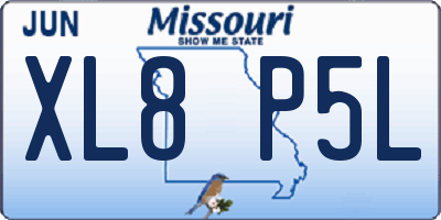 MO license plate XL8P5L