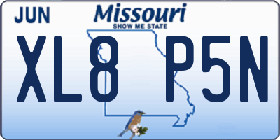 MO license plate XL8P5N
