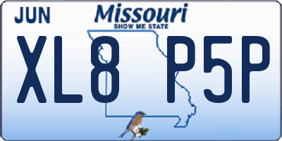 MO license plate XL8P5P