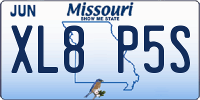 MO license plate XL8P5S