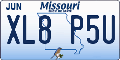 MO license plate XL8P5U