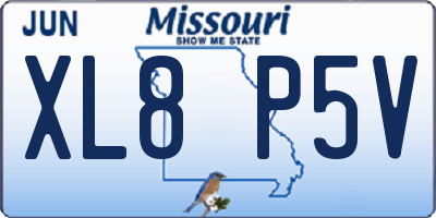MO license plate XL8P5V