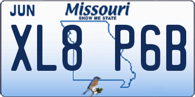 MO license plate XL8P6B