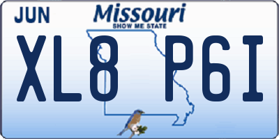 MO license plate XL8P6I