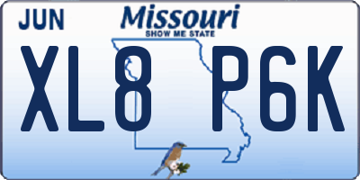 MO license plate XL8P6K