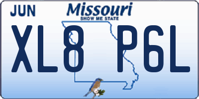 MO license plate XL8P6L