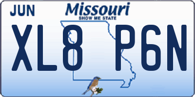 MO license plate XL8P6N