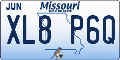 MO license plate XL8P6Q