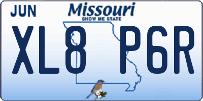 MO license plate XL8P6R