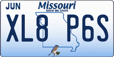 MO license plate XL8P6S