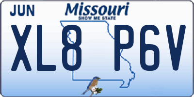 MO license plate XL8P6V