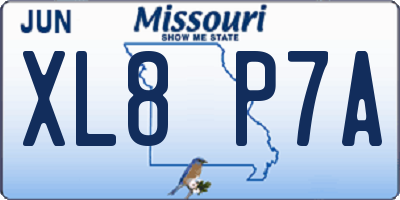 MO license plate XL8P7A