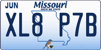 MO license plate XL8P7B