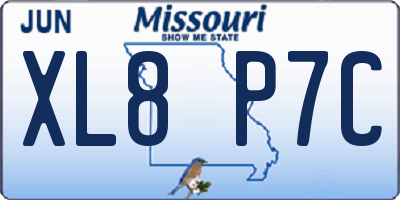 MO license plate XL8P7C