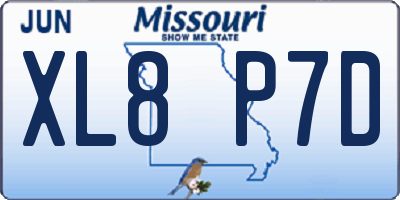 MO license plate XL8P7D