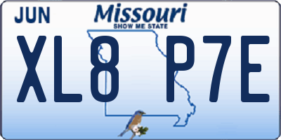 MO license plate XL8P7E