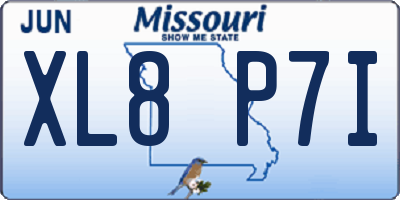 MO license plate XL8P7I