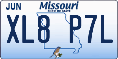 MO license plate XL8P7L