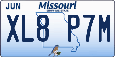 MO license plate XL8P7M