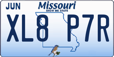 MO license plate XL8P7R
