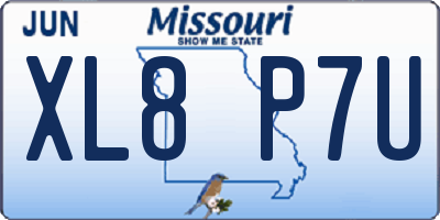 MO license plate XL8P7U