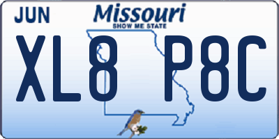 MO license plate XL8P8C
