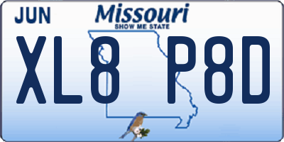 MO license plate XL8P8D