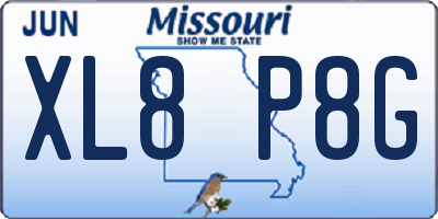 MO license plate XL8P8G
