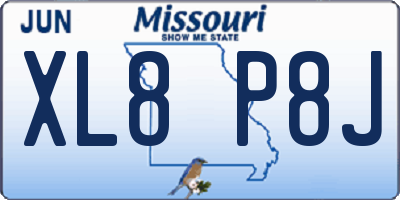 MO license plate XL8P8J