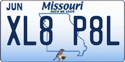 MO license plate XL8P8L