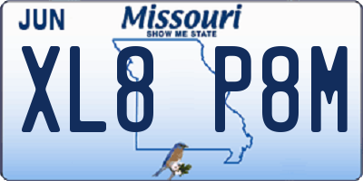 MO license plate XL8P8M