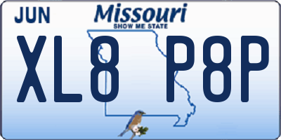 MO license plate XL8P8P