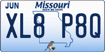 MO license plate XL8P8Q