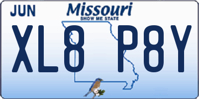 MO license plate XL8P8Y