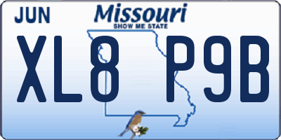 MO license plate XL8P9B