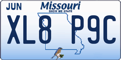 MO license plate XL8P9C