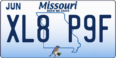 MO license plate XL8P9F