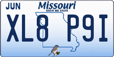 MO license plate XL8P9I