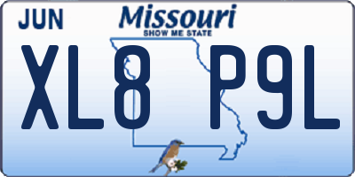 MO license plate XL8P9L