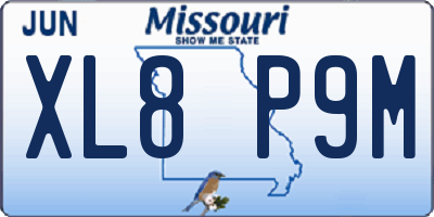 MO license plate XL8P9M