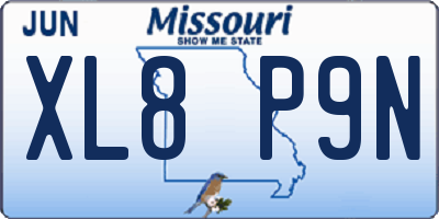MO license plate XL8P9N