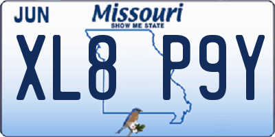 MO license plate XL8P9Y