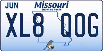 MO license plate XL8Q0G