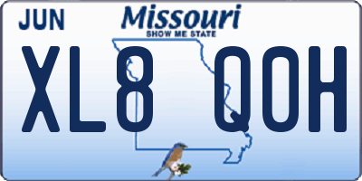 MO license plate XL8Q0H